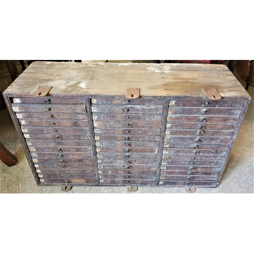 645 - Rare Victorian Specimen Cabinet with 42 Drawers - 36 x 21ins