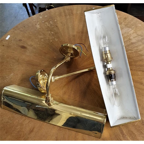 640 - Pair of Brass Picture Wall Lights