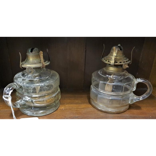 424 - Two Victorian Glass Thumb Lamps