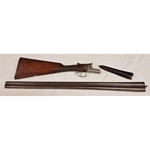 320A - Charles Boswell Double Barrel Shotgun, side by side damascus barrels, 12-bore, chequered walnut stoc... 