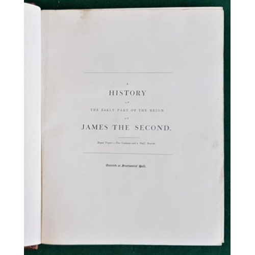 66 - History of the Early Part of the Reign of James the Second. Charles Fox. 1808. large format. Full le... 