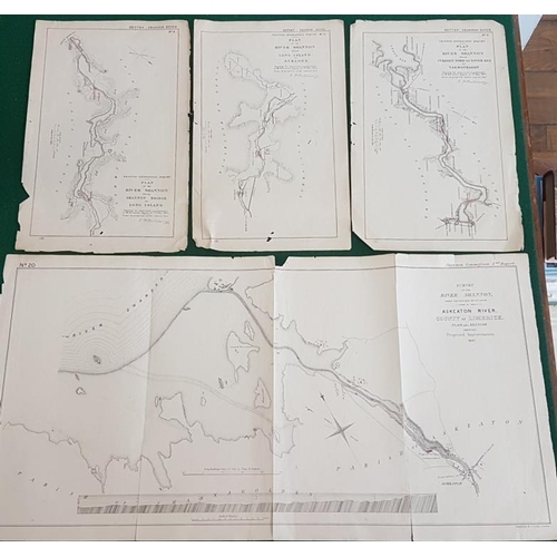 120 - River Shannon Maps. 1837. Shannon Bridge to Long Island & Long Island to Athlone & Curreen F... 