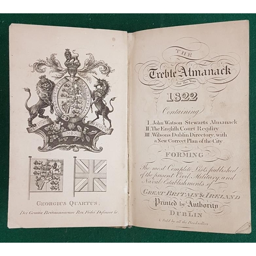 138 - The Treble Almanack for the Year 1822. John Watson Stewarts Almanack. The English Court Registry. Wi... 