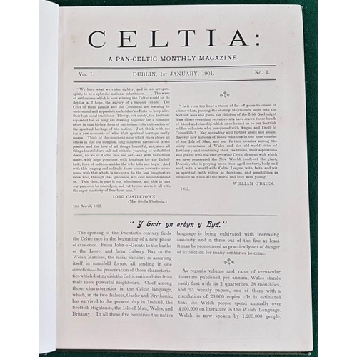 186 - Celtia: a Pan-Celtic Monthly Magazine. January-June 1901. Dublin. illustrated with sketches and phot... 