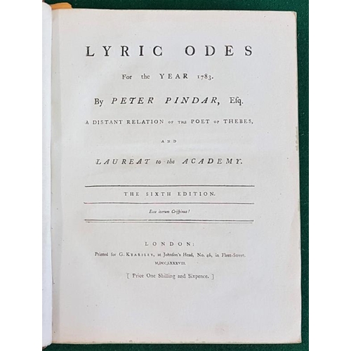 204 - Pindar's Poems - Lyric Odes for the Year 1783, calf binding, 6th edition