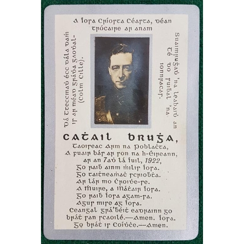 216 - Cathail Brugha. Memoriam Card in Irish. 1922. Excellent condition with photograph attached. Rare ite... 