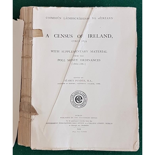 251 - A Census of Ireland circa 1659 (lacks cover), Dublin 1939