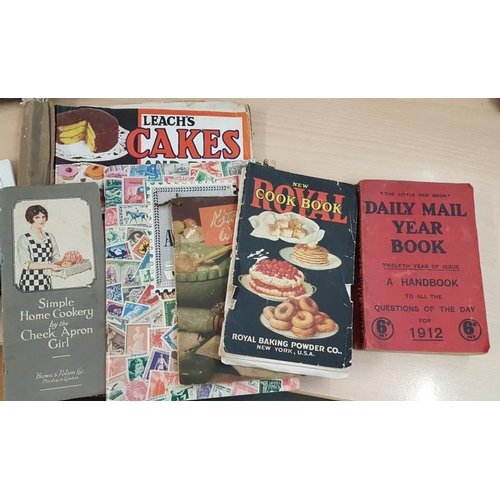 26 - Mackintosh's Tin, Stamp Album, Daily Mail Year Book, 3 Cookery Pamphlets and 'Leaches Cakes and Buns... 