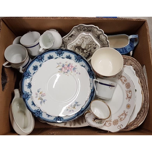 101 - Box of Various Serving Plates, etc.