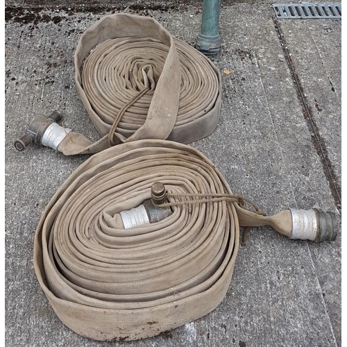 119 - Two Brass & Copper Fire Hoses with fittings