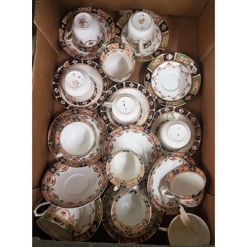 139 - Collection of Derby Coloured Tea Cups, Saucers, Plates, etc.