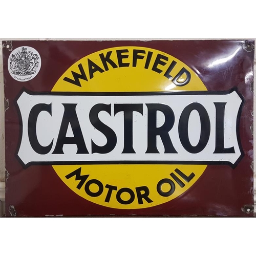 159 - 'Castrol Motor Oil' Enamel Advertising Sign - c. 20 x 14ins