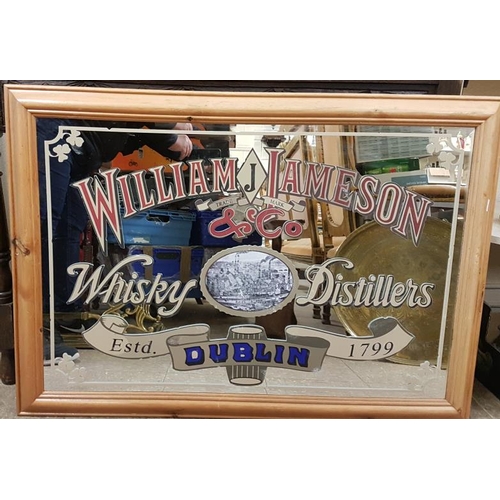 162 - Reproduction Framed 'William J. Jameson & Co., Whisky Distillers' Advertising Mirror ' Overall c... 