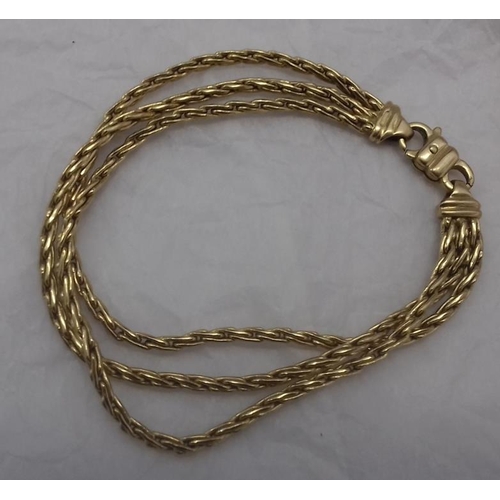 188 - Three String Gold Bracelet, stamped 352 - 11g