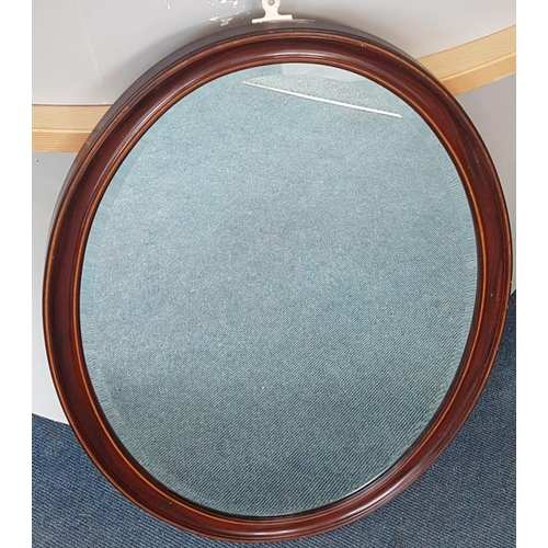 263 - Mahogany Oval Wall Mirror - c. 22 x 32.5ins