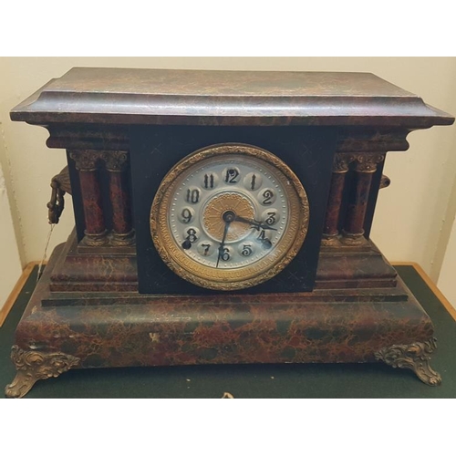 273 - Painted Marble Effect Mantle Clock