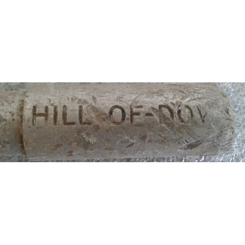313 - Small Aluminium Staff, Killucan to Hill of Down - 10ins