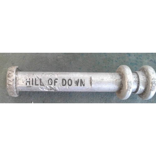 316 - Small Aluminium Staff, Enfield to Hill of Down - 10ins