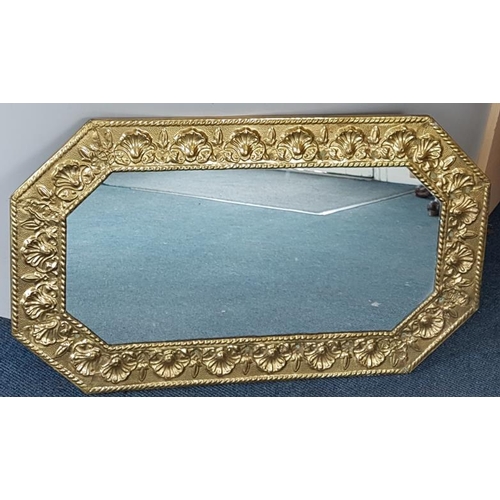359 - Brass Framed Wall Mirror - c. 29 x 17ins