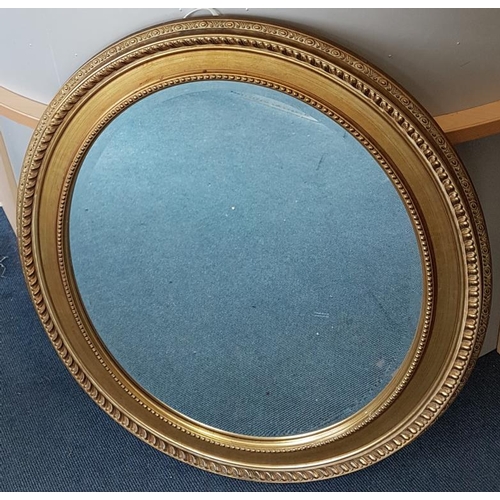 376 - Oval Gilt Framed Mirror - c. 31 x 37.5ins
