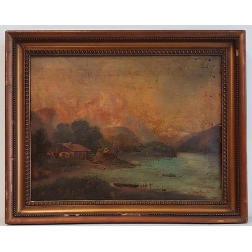 414 - Early Victorian Oil Painting signed M. Fitzgerald - Overall c. 20.5 x 17ins