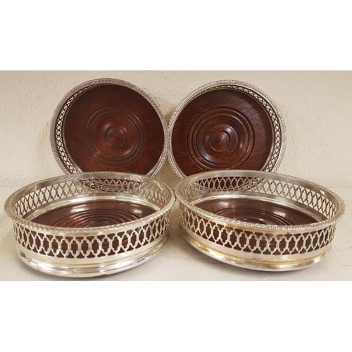 429 - Set of Four Pierced Silver Plated Coasters