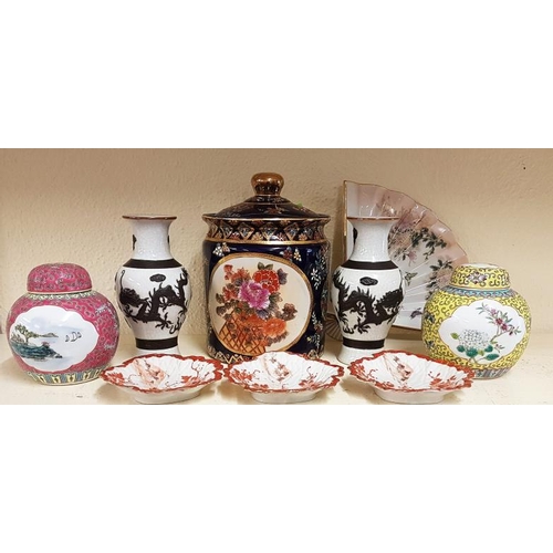 432 - Collection of Attractive Colourful Oriental Porcelain including Ginger Jars, etc.