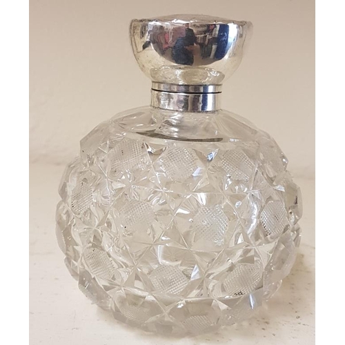 447 - Diamond Cut Edwardian Globular Scent Bottle