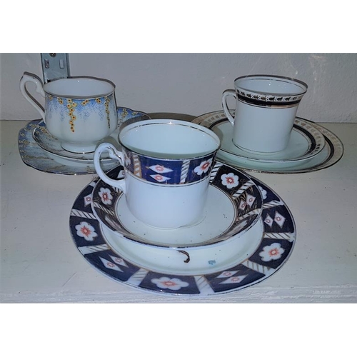 461 - Three Trios and a Collection of Derby Coloured Plates