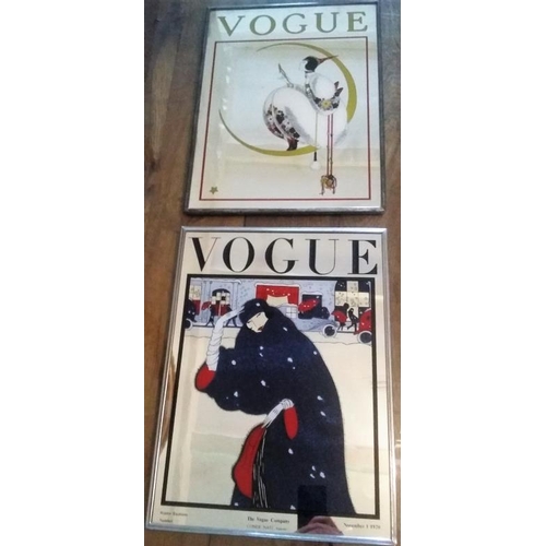 473 - Two Vogue 1920's Metal Framed Fashion Advertising Mirrors