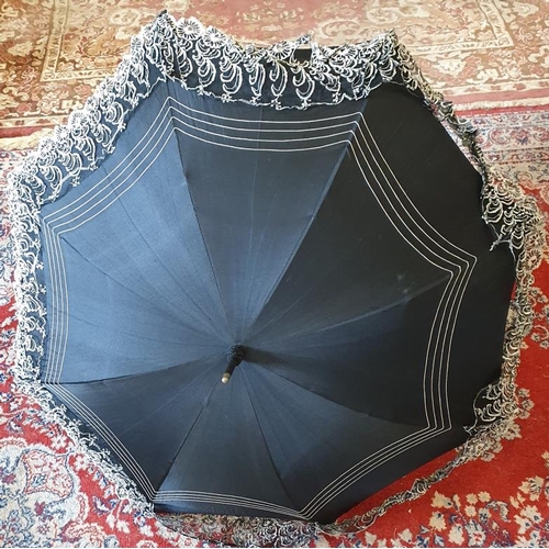 479 - Late Victorian Silver Topped (Hallmarked London) Lady's Parasol with canvas cover