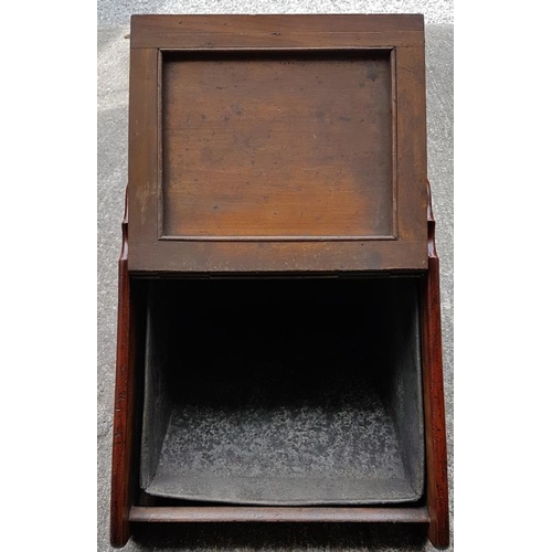 492 - Carved Mahogany Coal Box with Brass Handles