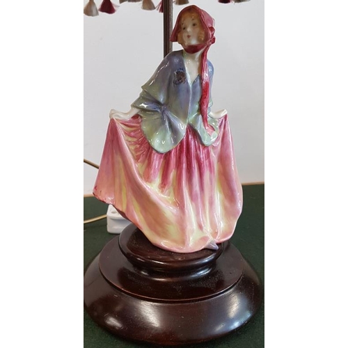 506 - Old Royal Doulton Pottery Figurine Lamp