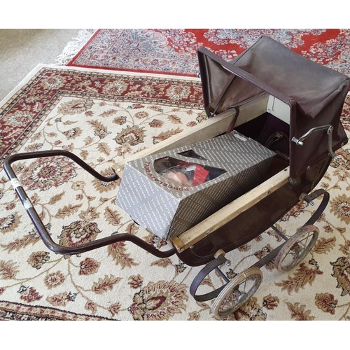 516 - Child's Toy Pram with a porcelain face doll in original box