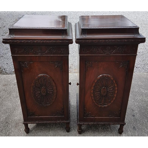521 - Exceptional Pair of Adams Style Mahogany Side Cabinets - c. 19.5 x 43ins