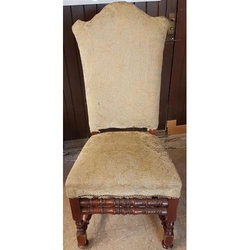 466 - Set of Ten Hump Back Dining Chairs and Roll of Similar Fabric