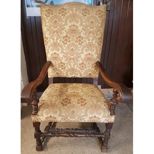470 - Large French early 19th Century Walnut Throne Chair