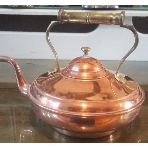 409 - Old Copper Kettle with Brass Handle - c. 7.5ins