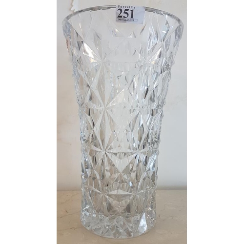 251 - Heavy Cut Glass Vase, c.12.5in tall