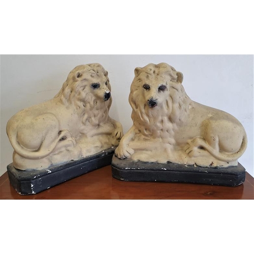 87A - Pair of Recumbant Lion Figures
