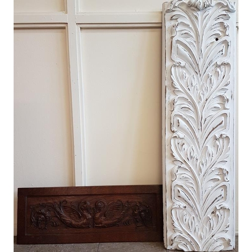 1 - Two Decorative Oak Panels (one painted white)