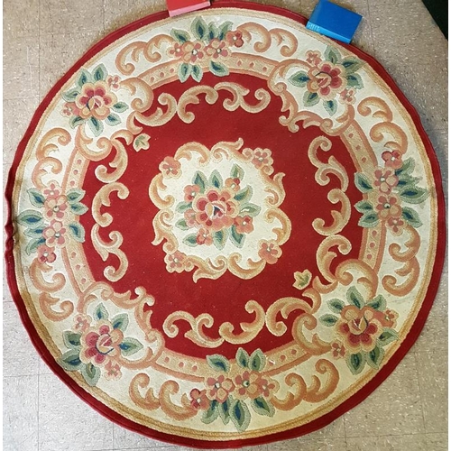 8 - Circular Patterned Rug/Carpet - c. 6ft Diameter