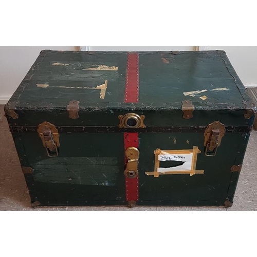 47 - Large Old Steamer Trunk - 34 x 20 x 21ins