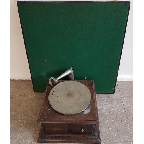 65 - Table Top Gramophone and a folding card table