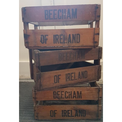 100 - Three Wooden Beecham's Of Ireland Crates