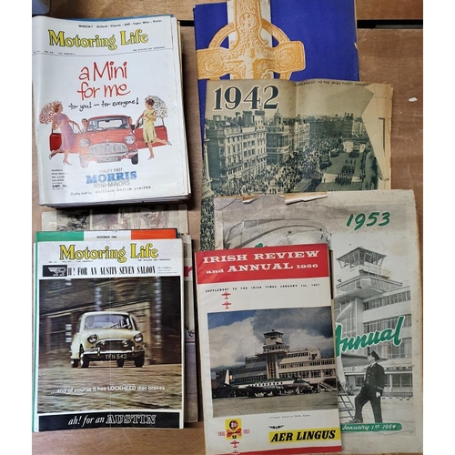 106 - Bundle of Vintage Magazines - Irish Review Annual, Motoring Life (Irish), Eucharistic Congress Souve... 