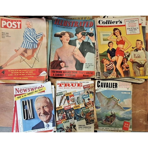 108 - Bundle of Vintage Magazines - Picture Post, Illustrated, Collier's, Newsweek, True and Cavalier - mo... 