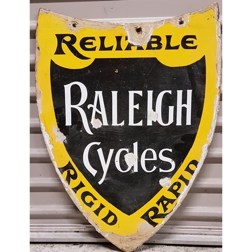 116 - Raleigh Cycles Double Sided Enamel Advertising Sign - c. 18 x 24ins