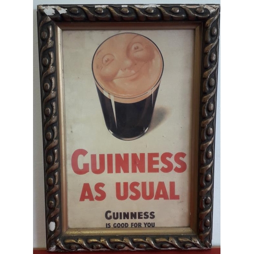 117 - 'Guinness as Usual' Advertising Sign - 11 x 17.5ins