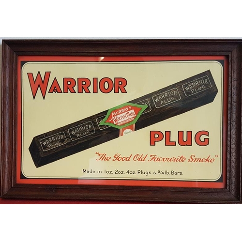 120 - 'Murray's Warrior Plug' Framed Advertisement - c. 16 x 10.5ins, reproduction of a scarce sign... 